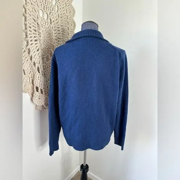 J. Crew Vintage Y2K Wool Quarter Zip-Up Sweater Size Medium - Picture 4 of 4